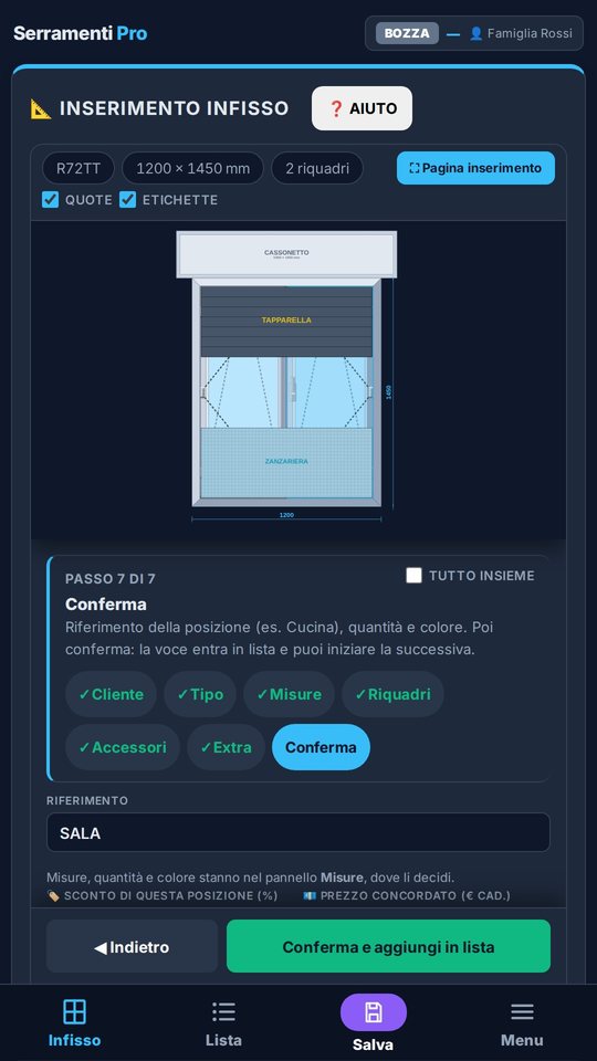 Inserimento infisso con disegno automatico